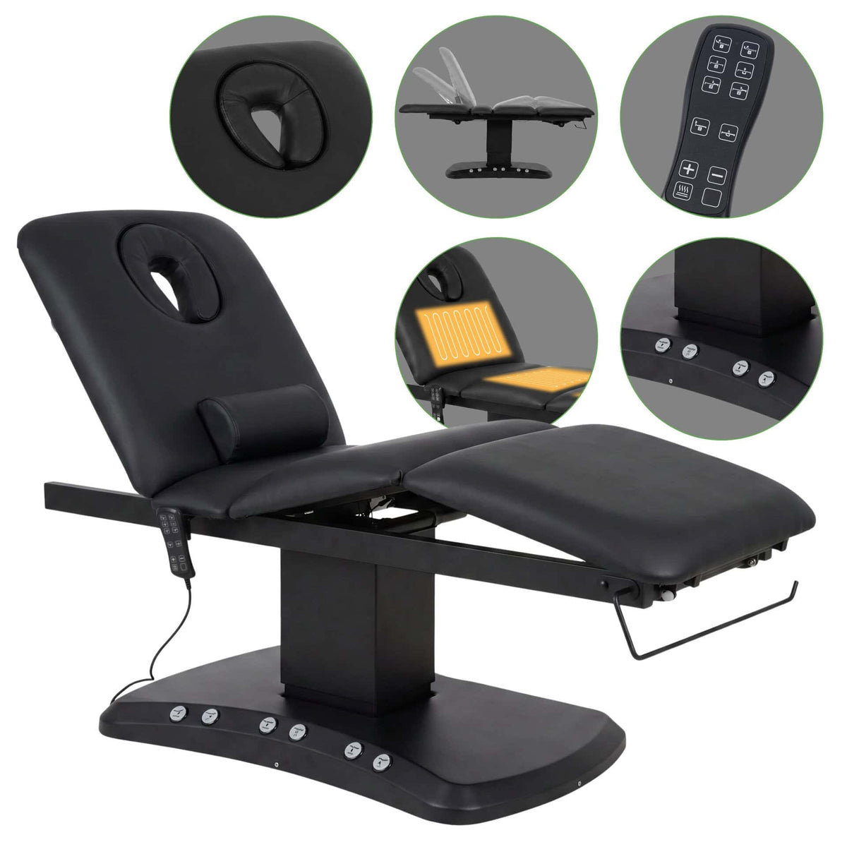 Serenity ERGO 4 kosmetoloģijas kušete, melna, attēls 2