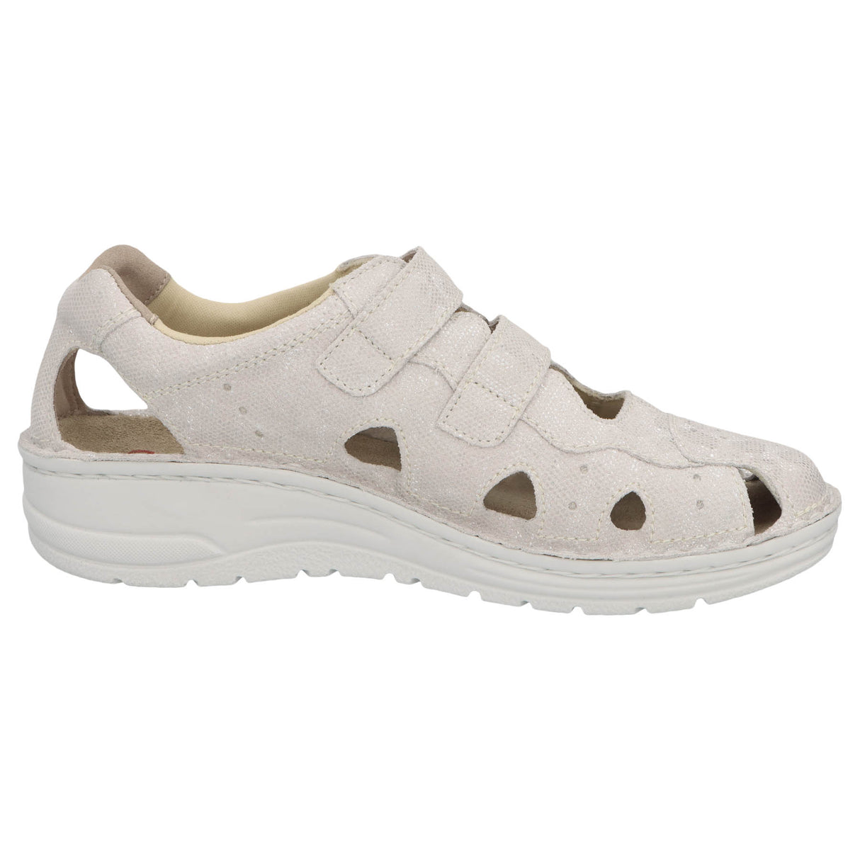 Larena Lugano Cream White Suede sānskats pa labi