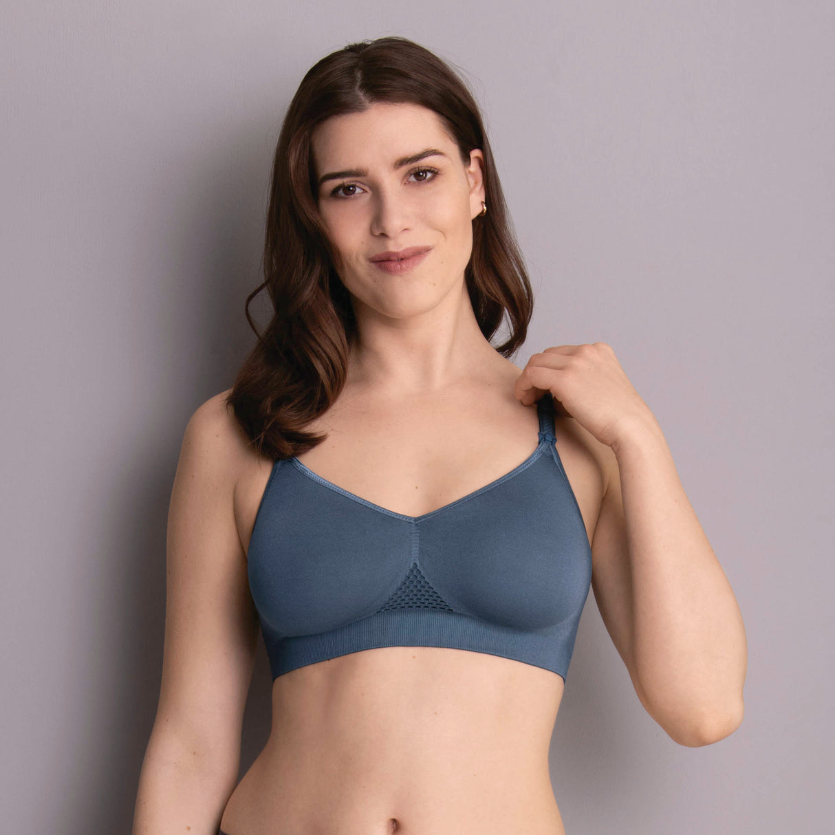 SEAMLESS | nursing bra | without wires | sky grey