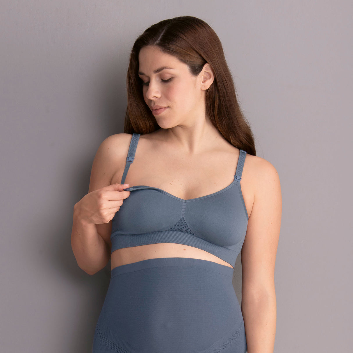 SEAMLESS | nursing bra | without wires | sky grey