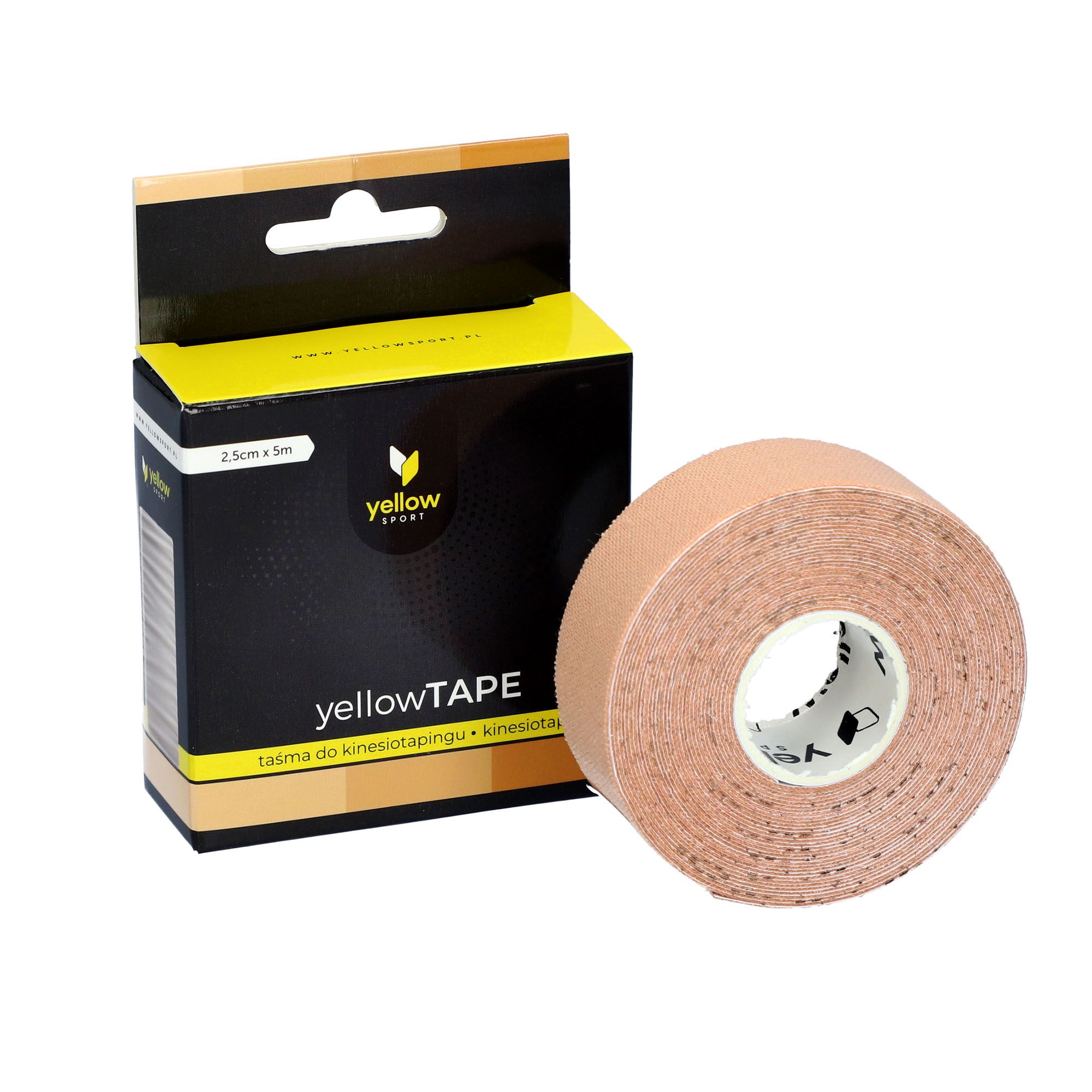 Kinezioloģiskais teips sejai, bēšs | yellowTAPE Facial Lymphatic Kinesiotaping Tape, 2.5cm x 5m