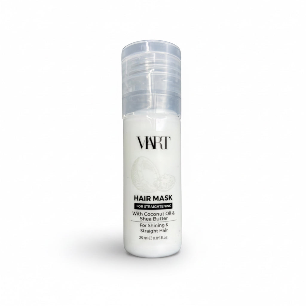 Viart maska ar kokosriekstu eļļu un šī sviestu taisnošanai