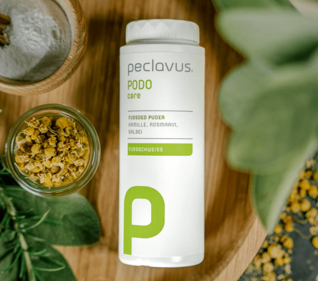 Dezodorējošs pūderis mitrai pēdu ādai | PODOcare Fußdeo Puder - dynasty.lv