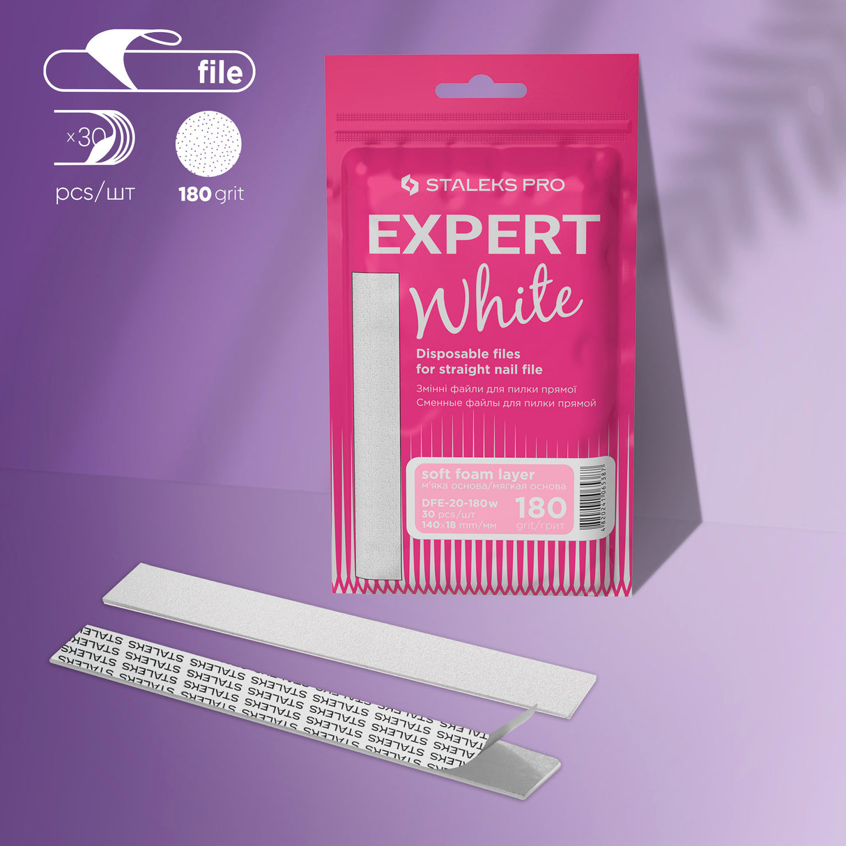 STALEKS Hand Disposable white file EXPERT20 180gr.