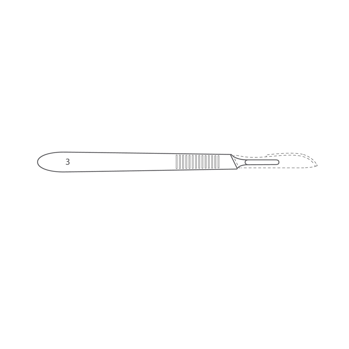 Scalpel handle, flat