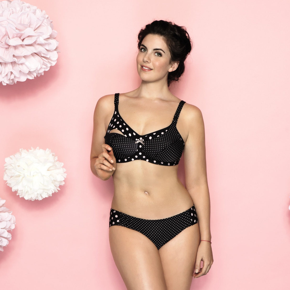POLKA DOT | nursing bra | without wires | black
