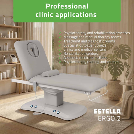 Estella ERGO 2 procedūru galds, gaiši pelēks, attēls 3