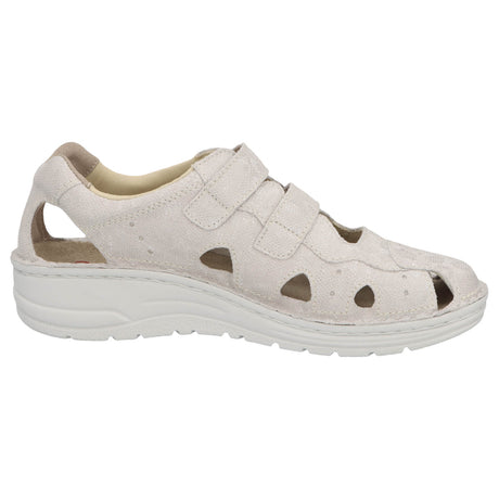 Larena Lugano Cream White Suede sānskats pa labi