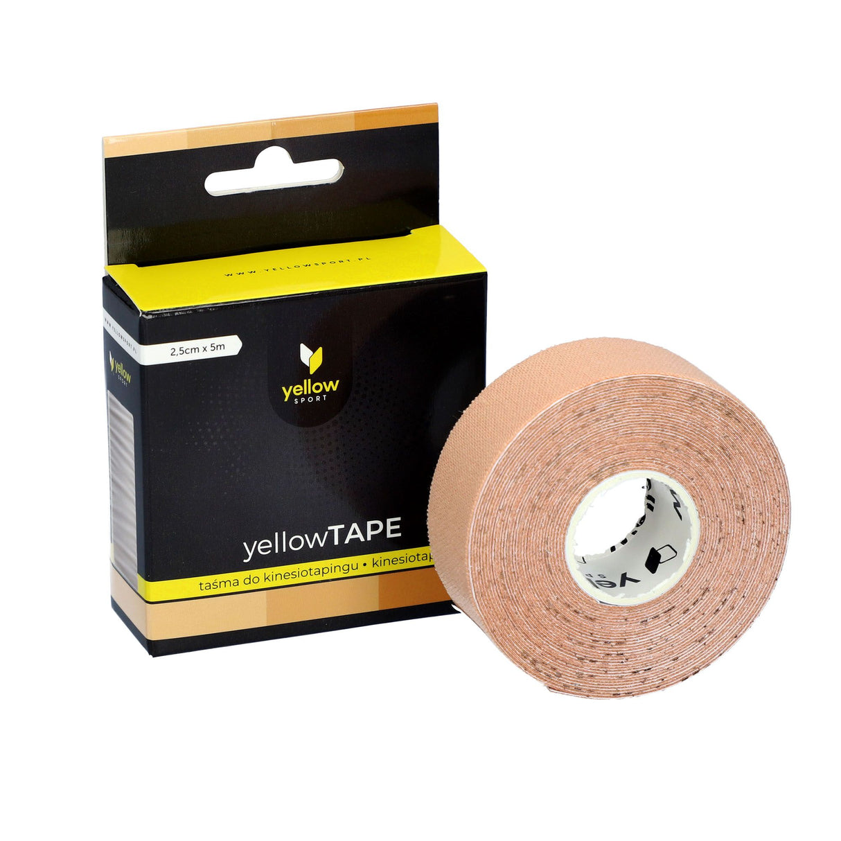 Kinezioloģiskais teips sejai, bēšs | yellowTAPE Facial Lymphatic Kinesiotaping Tape, 2.5cm x 5m