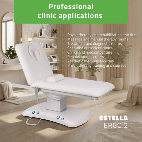 Estella ERGO 2 procedūru galds, balts, attēls 3
