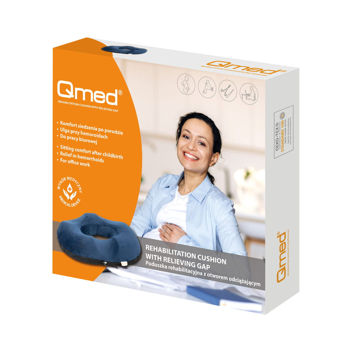 QMED Rehabilitācijas spilvens ar caurumu