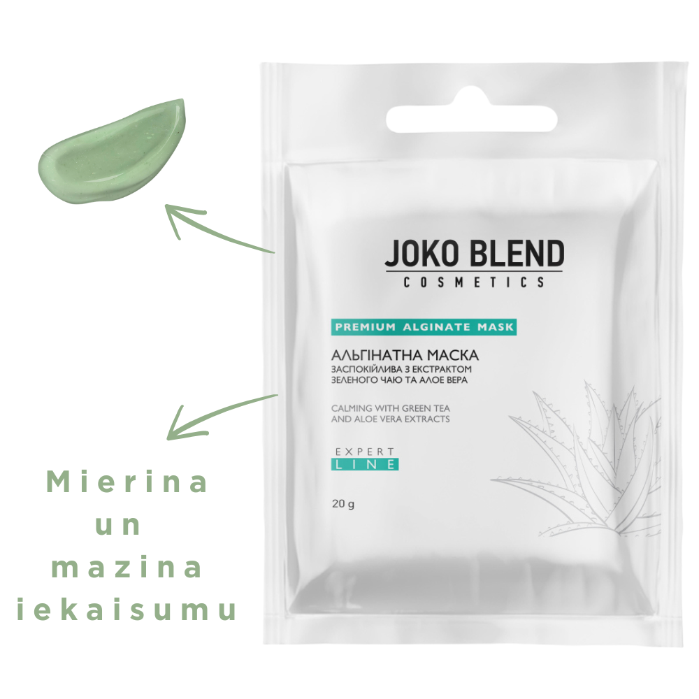 Joko Blend algināta nomierinoša maska sejai ar zaļo tēju un alveju 20 g