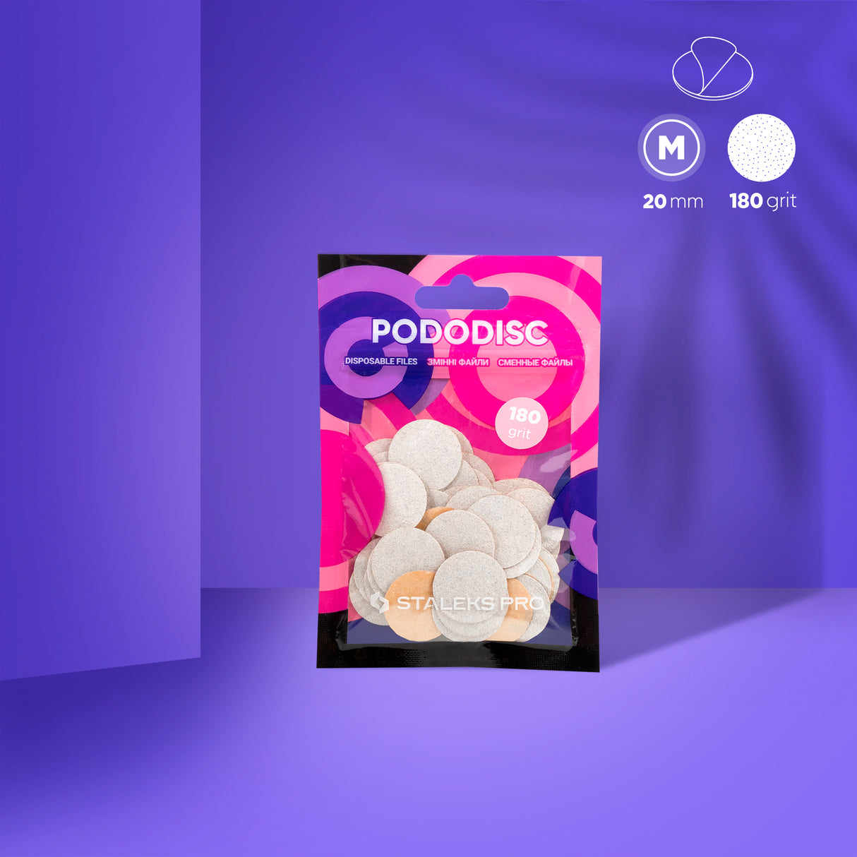 STALEKS Vienreizējās lietošanas vīles pedikīra diskam M 20-180W