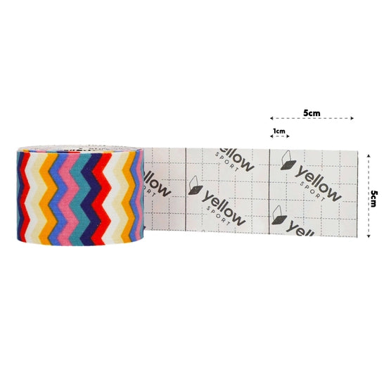 Kinezioloģiskais teips, krāsains zigzag | yellowTAPE Kinesiology tape, 5cm x 5 m