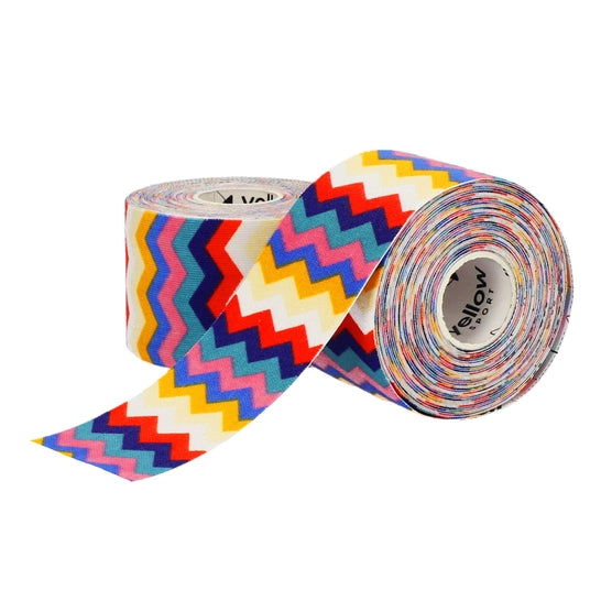 Kinezioloģiskais teips, krāsains zigzag | yellowTAPE Kinesiology tape, 5cm x 5 m