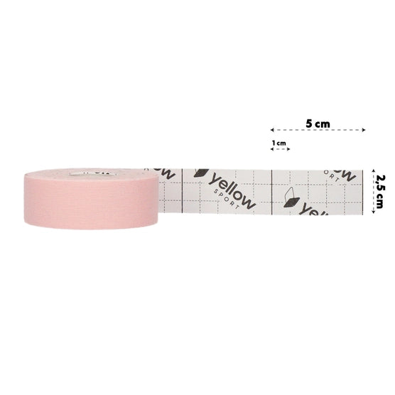 Teips sejai, gaiši rozā | yellowTAPE Facial lymphatic kinesiotaping tape, 2.5 cm x 5 m