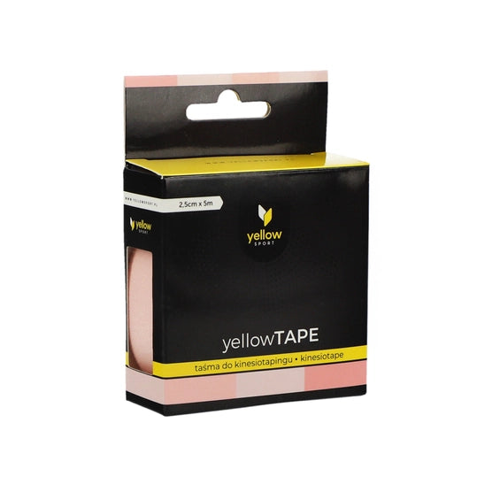 Teips sejai, gaiši rozā | yellowTAPE Facial lymphatic kinesiotaping tape, 2.5 cm x 5 m