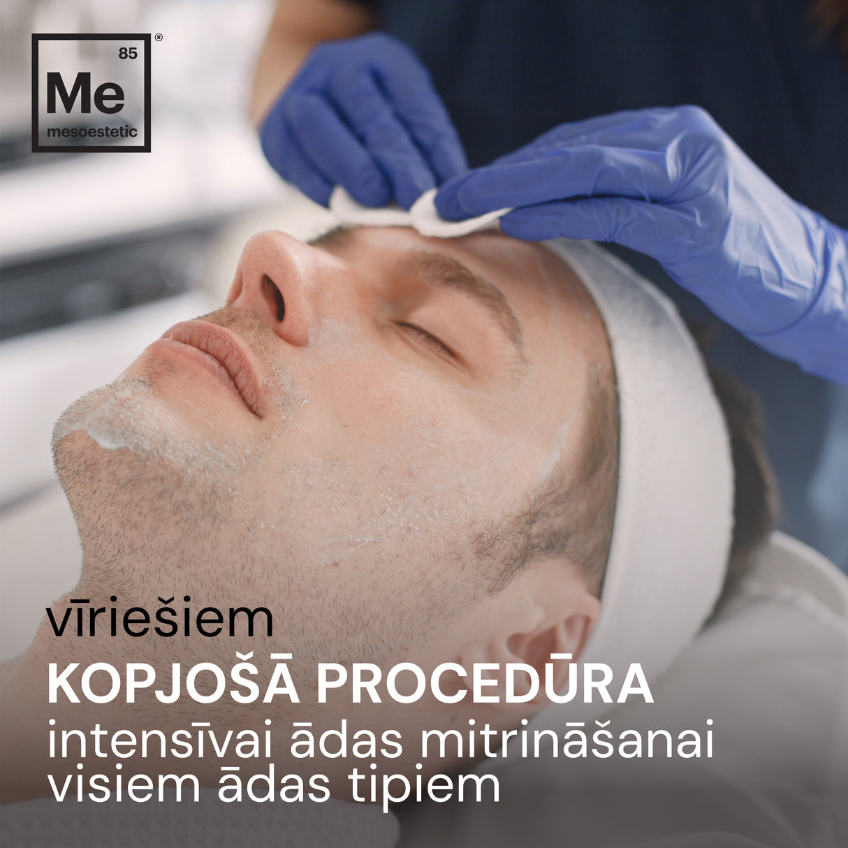 Kopjošā procedūra vīriešiem intensīvai ādas mitrināšanai visiem ādas tipiem